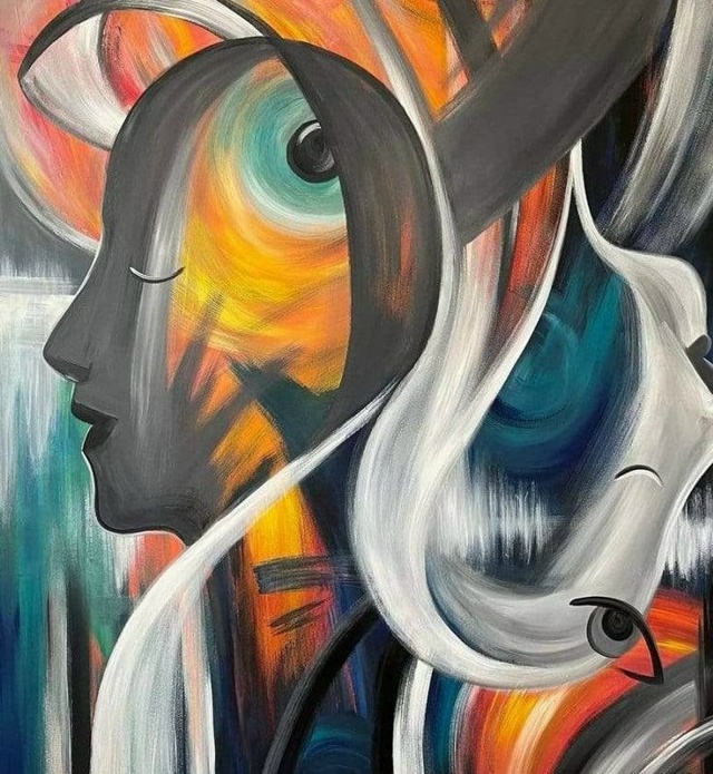 Диалог — Сергей Левин, 2025 · 70 × 80 см